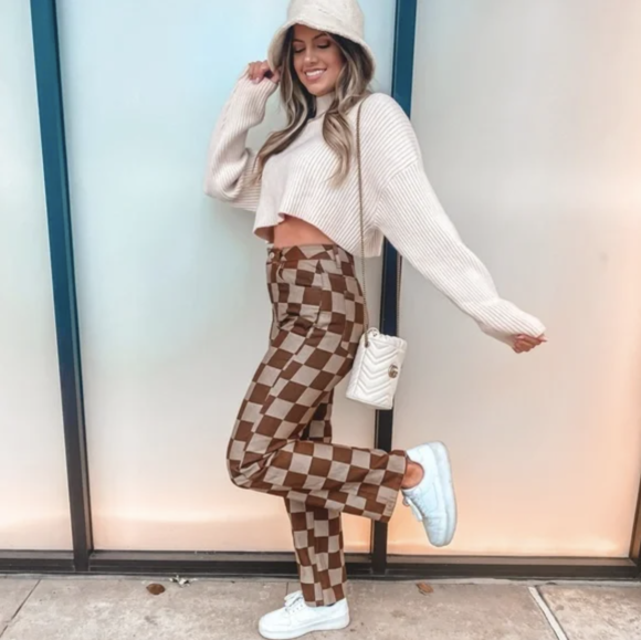 Checker Print Pants